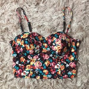 Floral Bustier Crop Top